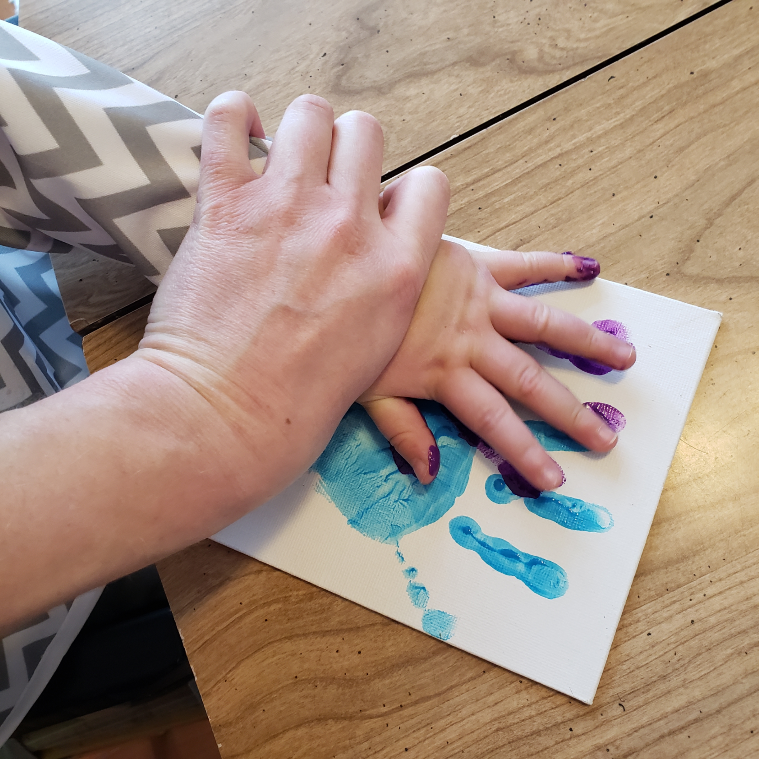 Creation of handprint flowers for craft