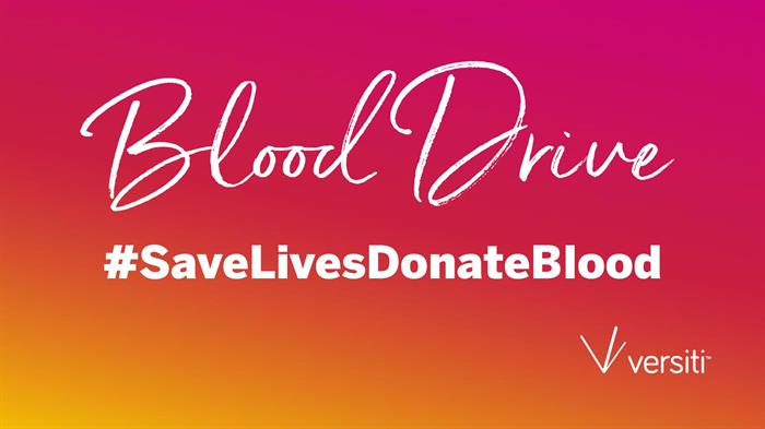 Text: Blood Drive; hashtag Save Lives Donate Blood
