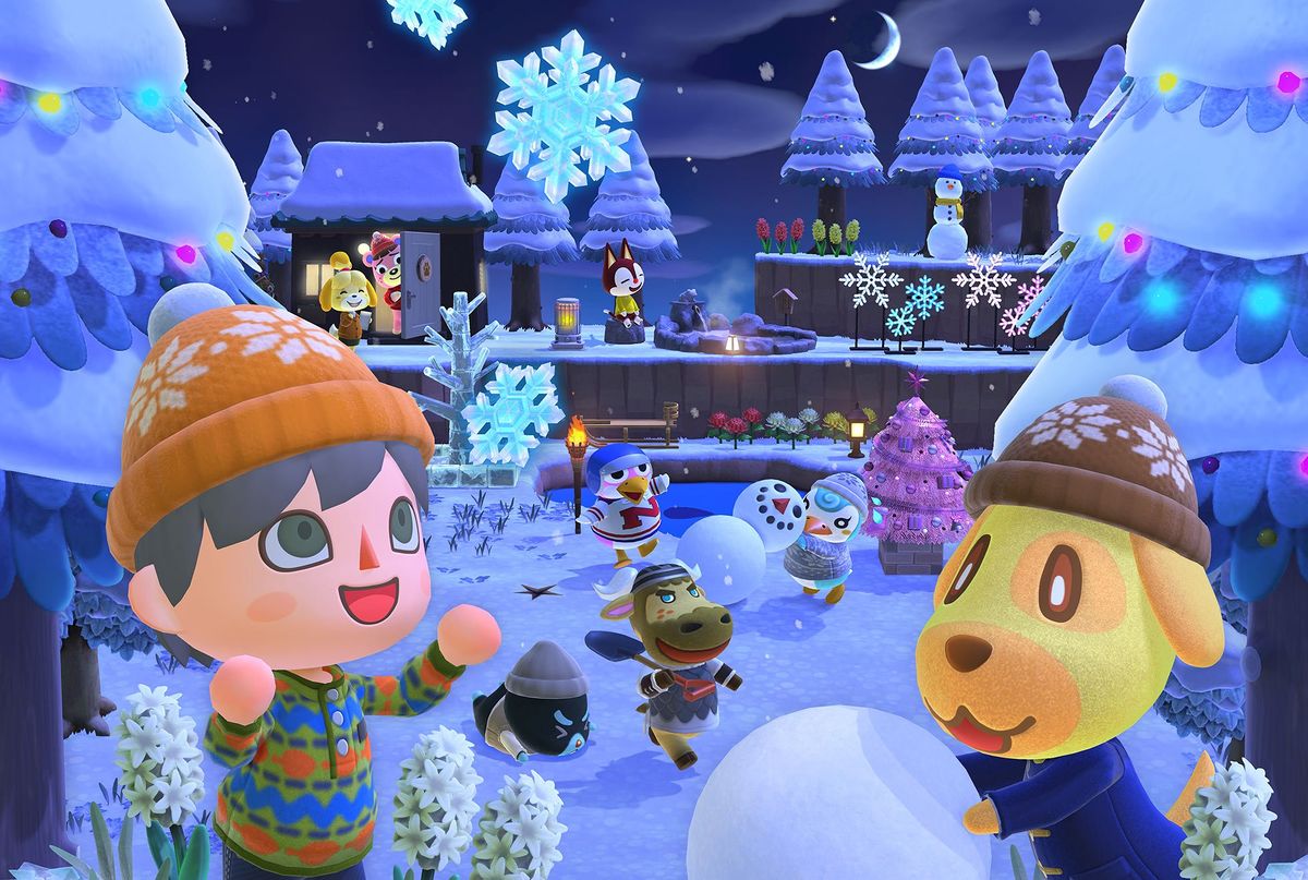 Picture of the season winter in the game Animal Crossing New Horizons.