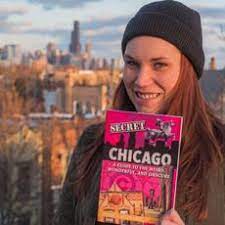 Author Jessica Mlnaric with book, Secret Chicago
