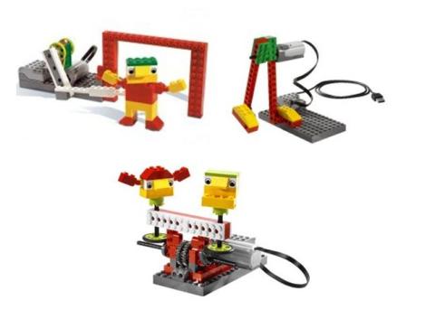 images of three Lego soccer models
