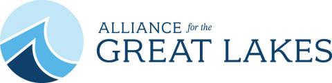 Alliance for the Great Lakes logo, which is their name and a graphic of a wave
