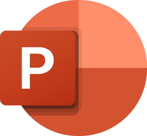 Microsoft PowerPoint Icon with the classic white P on a red circle background