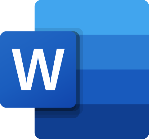 Microsoft Word Icon with a white W on a blue background