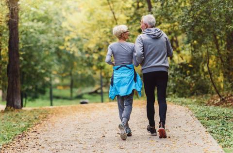 Couple walking in nature