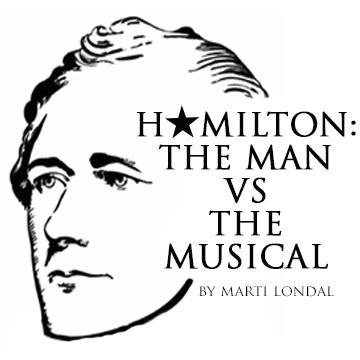 Man vs The Musical logo, drawing of Hamilton's profile