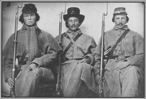 Three soldiers from the Civil War