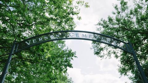 Arch at entrance to Vernon Cemetery