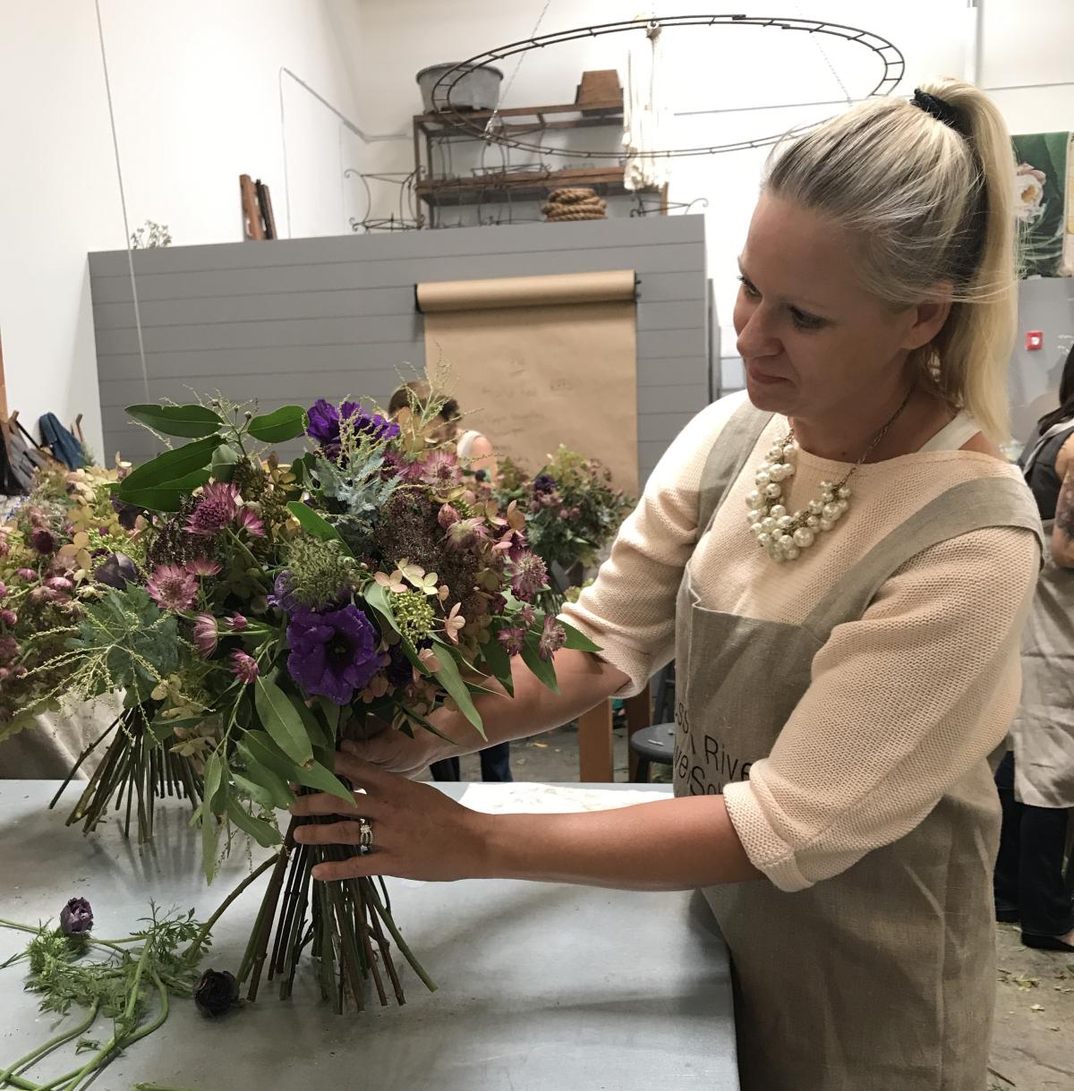 Arranging flowers