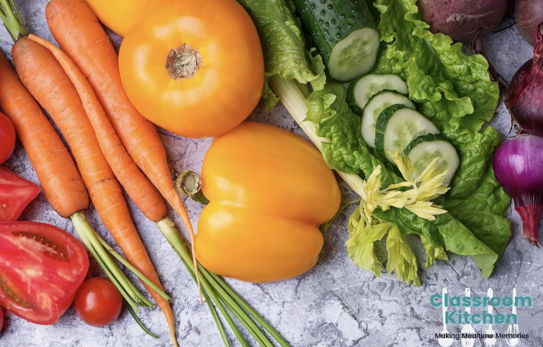 tomatoes, carrots, peppers, broccoli and beets