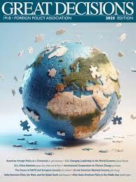 Cover of Great Decisions book with globe