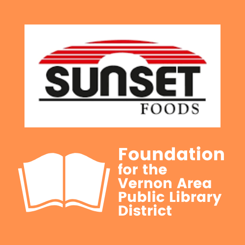 Sunset foods logo and Foundation for the Vernon Area Public Library logo