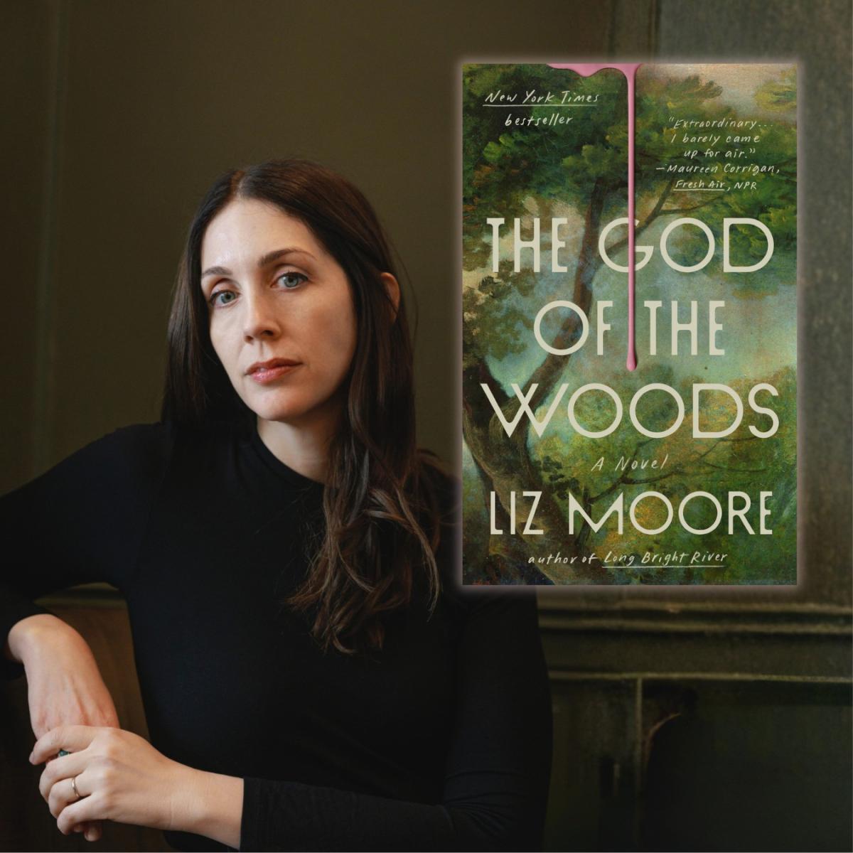 Author and Book Cover, The God of the Woods